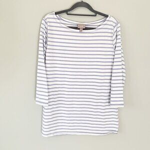 J. Jill stretch striped 3/4‎ sleeve long length fitted soft stretch top - Large